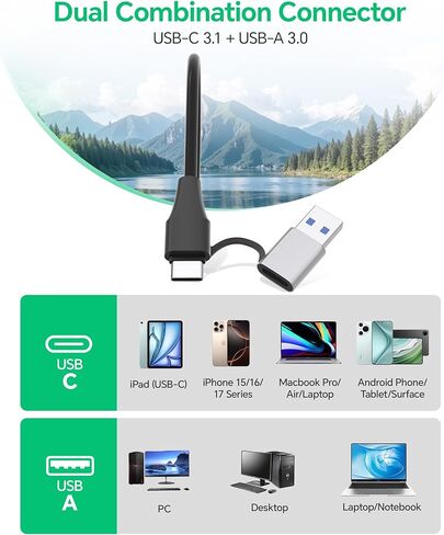 CFast 2.0 Card Reader, 5-in-1 USB A & USB C CFast Card Reader/SD/Micro SD/XD/CF Card Reader, 5Gbps Multi Memory Card Adapter Simultaneous Read CFast/CF/SD/TF/XD Cards for Camera/Computer/Phone/PC in Saudi Arabia