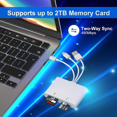 محول Memory Stick Pro Duo - قارئ بطاقات 4 في 1 SD/TF/MS/XD لأجهزة iPhone 17/16/15/14/iPad/PC/Android/MAC، ومحول بطاقة USB-C/USB/Lightning XD، توصيل وتشغيل قارئ بطاقات Sony Cybershot، لا حاجة إلى برنامج تشغيل in Kuwait