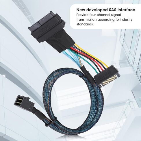SFF8643 إلى SFF8639 15P SAS كابل 0.5 متر - 12 جيجابايت/ثانية Mini SAS HD إلى U.2 محول مع خط كهرباء لنقل بيانات الخادم HDD in Kuwait