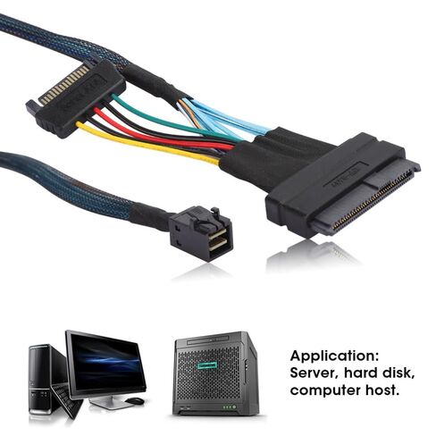 SFF8643 إلى SFF8639 15P SAS كابل 0.5 متر - 12 جيجابايت/ثانية Mini SAS HD إلى U.2 محول مع خط كهرباء لنقل بيانات الخادم HDD in Kuwait