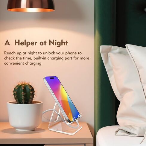 Acrylic Phone Stand, Portable Clear Cell Phone Stand, Compatible with Phone 16 15 14 13, Android Smartphone, Pad, Desk Accessories in Saudi Arabia