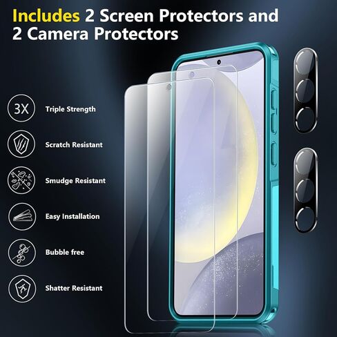 جراب SPIDERCASE مصمم لهاتف Samsung Galaxy S24 Plus، [حماية من السقوط بدرجة عسكرية 10 أقدام] جراب هاتف عالي التحمل مضاد للصدمات لهاتف Galaxy S24 Plus 2024، أزرق فاتح in Kuwait