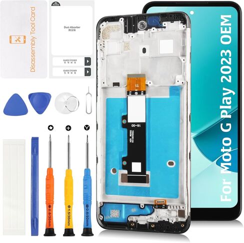 الأصلي لموتورولا موتو جي بلاي 5G 2023 6.5 بوصة OEM مع إطار شاشة LCD بديلة XT2271-1 XT2271-3 XT2271-5 شاشة LCD تعمل باللمس مجموعة شاشة رقمية مع أدوات إصلاح in Saudi Arabia