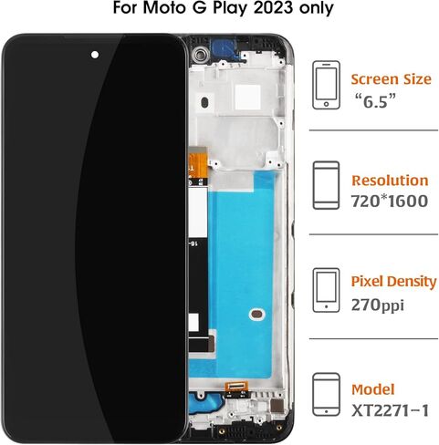 الأصلي لموتورولا موتو جي بلاي 5G 2023 6.5 بوصة OEM مع إطار شاشة LCD بديلة XT2271-1 XT2271-3 XT2271-5 شاشة LCD تعمل باللمس مجموعة شاشة رقمية مع أدوات إصلاح in Saudi Arabia