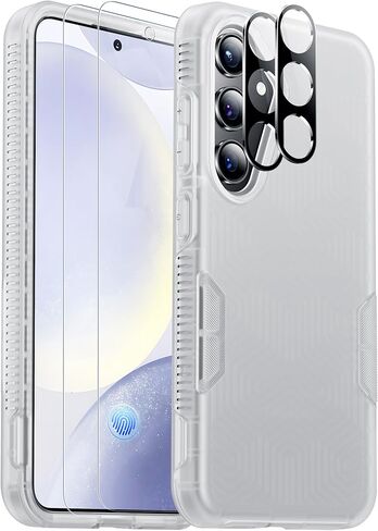 جراب SPIDERCASE مصمم لهاتف Samsung Galaxy S24 Plus، جراب هاتف عالي التحمل مقاوم للصدمات للهواتف ومكبرات الصوت، شفاف غير لامع in Kuwait