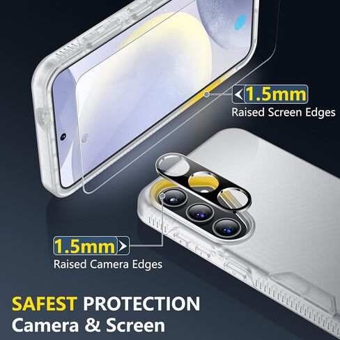 جراب SPIDERCASE مصمم لهاتف Samsung Galaxy S24 Plus، جراب هاتف عالي التحمل مقاوم للصدمات للهواتف ومكبرات الصوت، شفاف غير لامع in Kuwait