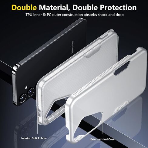 جراب SPIDERCASE مصمم لهاتف Samsung Galaxy S24 Plus، جراب هاتف عالي التحمل مقاوم للصدمات للهواتف ومكبرات الصوت، شفاف غير لامع in Kuwait