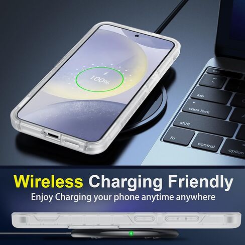 جراب SPIDERCASE مصمم لهاتف Samsung Galaxy S24 Plus، جراب هاتف عالي التحمل مقاوم للصدمات للهواتف ومكبرات الصوت، شفاف غير لامع in Kuwait