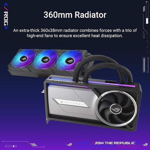 Asus ROG Astral LC GeForce RTX 5090 Gaming Graphics Card (PCIe 5.0, 32GB GDDR7, HDMI/DP 2.1, Cooling Plate, 360mm Radiator, Chain-Connectable Magnetic Fans) in Saudi Arabia