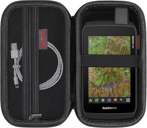 حقيبة حمل Elonbo لجهاز Garmin Montana 700i / 700 / 750i GPS المحمولة، حامل سفر محمول للاتصال عبر الأقمار الصناعية، جيب شبكي إضافي يناسب كابل USB، أسود. in Saudi Arabia