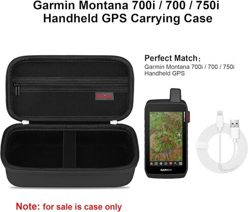 حقيبة حمل Elonbo لجهاز Garmin Montana 700i / 700 / 750i GPS المحمولة، حامل سفر محمول للاتصال عبر الأقمار الصناعية، جيب شبكي إضافي يناسب كابل USB، أسود. in Saudi Arabia