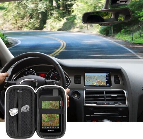 حقيبة حمل Elonbo لجهاز Garmin Montana 700i / 700 / 750i GPS المحمولة، حامل سفر محمول للاتصال عبر الأقمار الصناعية، جيب شبكي إضافي يناسب كابل USB، أسود. in Saudi Arabia