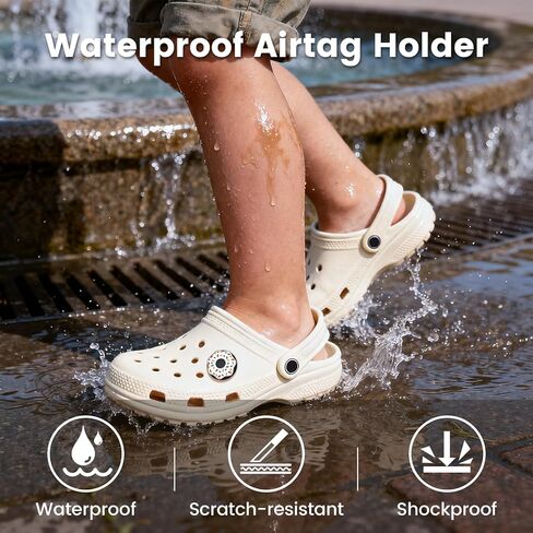 Waterproof Shoe Holder Compatible with Airtag, Cute Silicone Hidden Insert Air Tag Holder for Kids (Purple/White) in Saudi Arabia