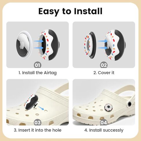 Waterproof Shoe Holder Compatible with Airtag, Cute Silicone Hidden Insert Air Tag Holder for Kids (Purple/White) in Saudi Arabia