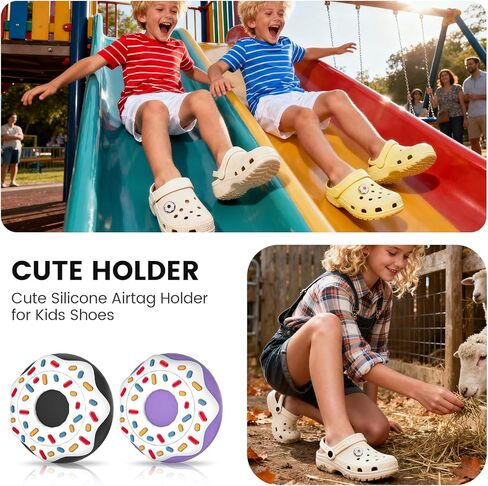 Waterproof Shoe Holder Compatible with Airtag, Cute Silicone Hidden Insert Air Tag Holder for Kids (Purple/White) in Saudi Arabia