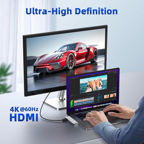محول USB C Hub لجهاز MacBook Pro/Air، ملحقات MacBook 7 في 2 مع HDMI 4K@60 هرتز، Thunderbolt 4، USB C & 2 USB A 3.0، قارئ بطاقة SD/TF، ​​لجهاز MacBook Pro/Air M5/M4/M3/M2/M1 2018-2025 13 بوصة 15 بوصة 16 بوصة in Saudi Arabia