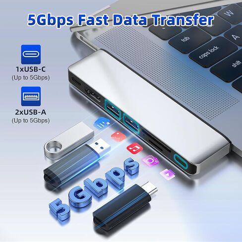 محول USB C Hub لجهاز MacBook Pro/Air، ملحقات MacBook 7 في 2 مع HDMI 4K@60 هرتز، Thunderbolt 4، USB C & 2 USB A 3.0، قارئ بطاقة SD/TF، ​​لجهاز MacBook Pro/Air M5/M4/M3/M2/M1 2018-2025 13 بوصة 15 بوصة 16 بوصة in Saudi Arabia