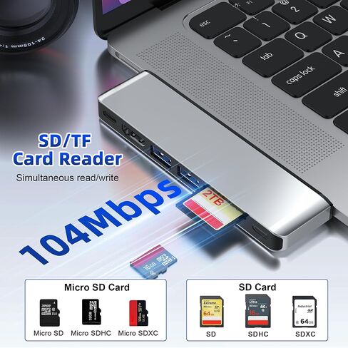 محول USB C Hub لجهاز MacBook Pro/Air، ملحقات MacBook 7 في 2 مع HDMI 4K@60 هرتز، Thunderbolt 4، USB C & 2 USB A 3.0، قارئ بطاقة SD/TF، ​​لجهاز MacBook Pro/Air M5/M4/M3/M2/M1 2018-2025 13 بوصة 15 بوصة 16 بوصة in Saudi Arabia