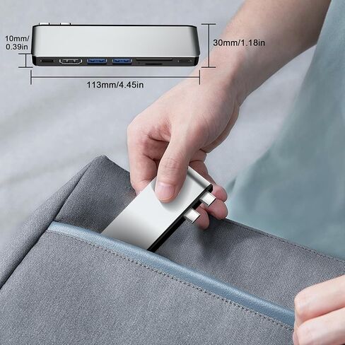 محول USB C Hub لجهاز MacBook Pro/Air، ملحقات MacBook 7 في 2 مع HDMI 4K@60 هرتز، Thunderbolt 4، USB C & 2 USB A 3.0، قارئ بطاقة SD/TF، ​​لجهاز MacBook Pro/Air M5/M4/M3/M2/M1 2018-2025 13 بوصة 15 بوصة 16 بوصة in Saudi Arabia