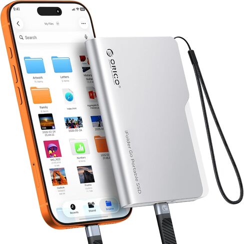 ORICO 1 تيرابايت iFolder Go SSD خارجي، محرك أقراص صلب محمول بنمط مجلد يصل إلى 460 ميجابايت/ثانية، سبائك الألومنيوم، كابل من النوع C، وحدة تخزين خارجية متوافقة مع iPhone 17 Pro Max، والأجهزة اللوحية، وأجهزة الكمبيوتر المحمولة - WR5Plus in Saudi Arabia