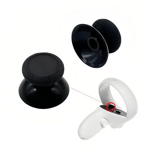 طقم استبدال أعواد الإبهام باللون الأسود لجهاز Meta Quest 3/Quest 3S/Quest 2/Quest Pro، ملحقات VR لأزرار إصلاح ToneBar، تتضمن أداة نقب in Kuwait
