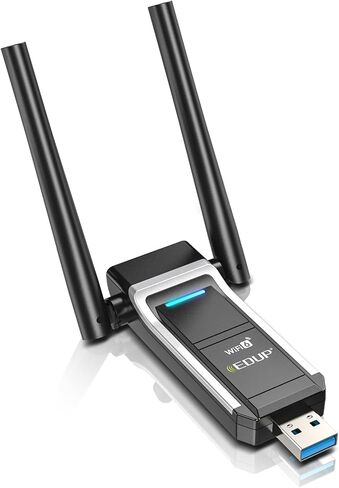 محول شبكة لاسلكية EDUP USB 3.0 WiFi 6 AX1800Mbps للكمبيوتر الشخصي، التوصيل والتشغيل، IEEE 802.11ax 5 جيجا هرتز/ 2.4 جيجا هرتز USB Wi-Fi Dongle، متوافق مع Windows 11/10، برنامج تشغيل مجاني، بطاقة شبكة لاسلكية in Saudi Arabia