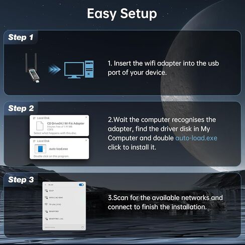 محول شبكة لاسلكية EDUP USB 3.0 WiFi 6 AX1800Mbps للكمبيوتر الشخصي، التوصيل والتشغيل، IEEE 802.11ax 5 جيجا هرتز/ 2.4 جيجا هرتز USB Wi-Fi Dongle، متوافق مع Windows 11/10، برنامج تشغيل مجاني، بطاقة شبكة لاسلكية in Saudi Arabia