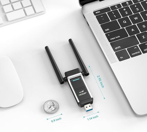 محول شبكة لاسلكية EDUP USB 3.0 WiFi 6 AX1800Mbps للكمبيوتر الشخصي، التوصيل والتشغيل، IEEE 802.11ax 5 جيجا هرتز/ 2.4 جيجا هرتز USB Wi-Fi Dongle، متوافق مع Windows 11/10، برنامج تشغيل مجاني، بطاقة شبكة لاسلكية in Saudi Arabia