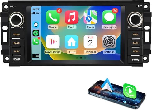 AWESAFE Car Stereo for Jeep Wrangler Jeep Patriot Compass Dodge Ram 1500 2500 3500, 7 Inch Android 13 Jeep JK Carplay Android Auto Bluetooth GPS Navigation Touch Screen Head Unit with Backup Camera in Saudi Arabia