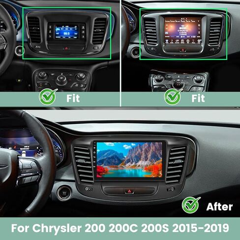 2G+64G Screen for Chrysler 200 Radio 2015 2016 2017 2018 2019, 9 inch Touch Screen Chrysler 200 Android Car Stereo, Carplay/Android Auto/Bluetooth/EQ Audio/SWC in Saudi Arabia