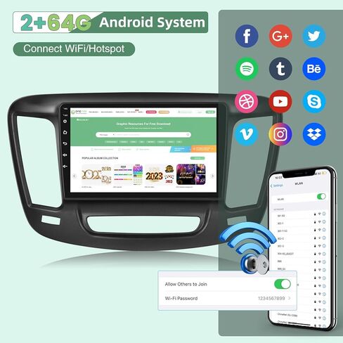 2G+64G Screen for Chrysler 200 Radio 2015 2016 2017 2018 2019, 9 inch Touch Screen Chrysler 200 Android Car Stereo, Carplay/Android Auto/Bluetooth/EQ Audio/SWC in Saudi Arabia