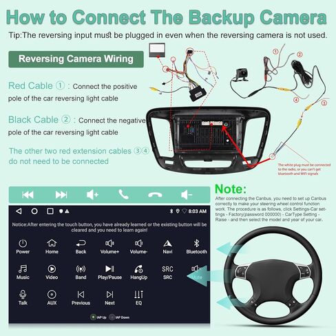 2G+64G Screen for Chrysler 200 Radio 2015 2016 2017 2018 2019, 9 inch Touch Screen Chrysler 200 Android Car Stereo, Carplay/Android Auto/Bluetooth/EQ Audio/SWC in Saudi Arabia