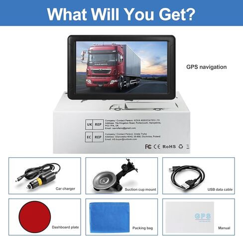 GPS Navigator للسيارة، أحدث خريطة 2026، شاشة لمس 9 بوصة، نظام ملاحة GPS سعة 16 جيجابايت، نظام ملاحة GPS للشاحنة، التوجيه الصوتي وكاميرا السرعة GPS، يوفر تحديثات حية للخريطة مدى الحياة in Kuwait