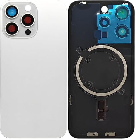 1Pcs/Lot Battery Cover Glass for iPhone 15 Pro Max Back Housing Replacement with Small Parts Metal Plate Magnetic for iPhone 15PM 2in1 Big Hole Back Glass Rear Door Case (Natural) in Saudi Arabia