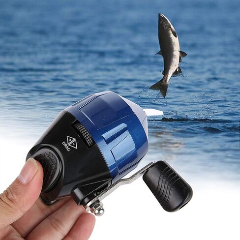 Portable Spincast Fishing Reel, Lightweight Metal Body, Self-Retrieving Handle, for Fishing Lovers with Nylon Line, Red in Saudi Arabia