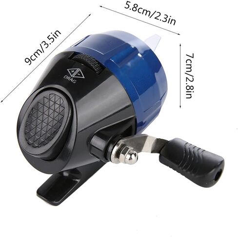 Portable Spincast Fishing Reel, Lightweight Metal Body, Self-Retrieving Handle, for Fishing Lovers with Nylon Line, Red in Saudi Arabia