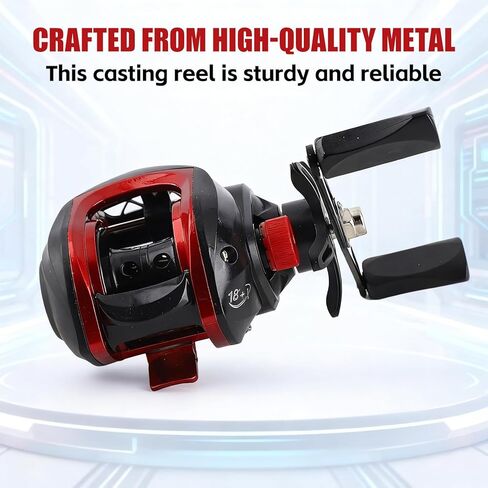 Fish Bait Reel, 7.2:1 Baitcaster Reels Long Range Bait Casting for Saltwater Freshwater Fishing (Right Handed) in Saudi Arabia