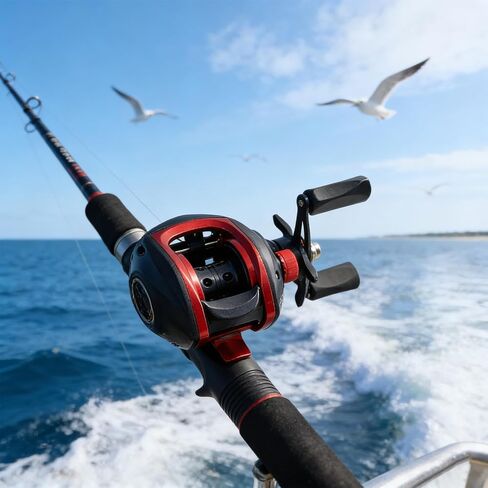 Fish Bait Reel, 7.2:1 Baitcaster Reels Long Range Bait Casting for Saltwater Freshwater Fishing (Right Handed) in Saudi Arabia