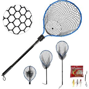 Large Fishing Net with Handle High Strength Landing Net Long Telescoping Rubber Fish Net Extendable Dip Net for Fishing Ideal for River Angling Pier Boat in Saudi Arabia