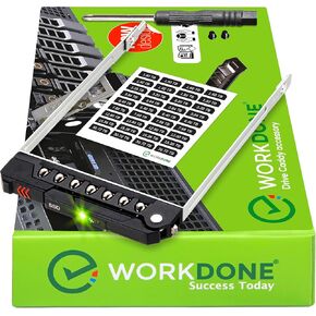WORKDONE E3.S Drive Caddy - NV2RX متوافق مع خوادم Dell PowerEdge مع خليج E3.S - الجيل السابع عشر XE9780، XE9785، XE9785L، XE7740، XE7745، XE8640، XE9680 - صينية NVMe SSD مع ملصقات أمامية in Kuwait