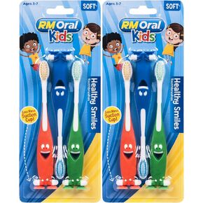 RM Oral Kids Healthy Fun Suction Cup Soft Toothbrushes, 4 Count Twin Pack in Saudi Arabia