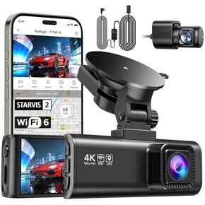 REDTIGER F7NP-N+OBD, Dash Cam 4K Front and 1080P Rear, STARVIS 2 Sensor, 5GHz WiFi (20MB/s), GPS, WDR & HDR Night Vision, 170°Wide Angle, Loop Recording with Emergency Lock(SD Card Not Included) in Saudi Arabia