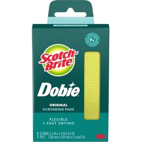 Scotch-Brite Dobie Cleaning Pad, Ideal for Dishwashing, Kitchen, Bathroom and More, Scours Without Scratching, 1 Pad in Kuwait