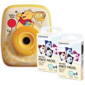 kiimento Ink-Free Instant Print Camera P2 Winnie the Pooh + Two 40-Prink Pack in Kuwait