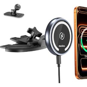 شاحن مغناطيسي للسيارة بفتحة CD من MAGJIEYX لهاتف iPhone 17، 16، 15-12، ثابت 3X على الطرق الوعرة، حامل شحن لاسلكي مع ملصق داش 3M، بدون كتلة تهوية لسيارات السيدان/سيارات الدفع الرباعي/الشاحنات in Kuwait