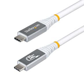 كابل StarTech.com بطول 1 متر (3.3 قدم) USB4، بسرعة 80 جيجابت في الثانية، كابل USB-C معتمد من USB-IF، 240 وات، 8K 120 هرتز/4K 240 هرتز DP2.1، متوافق مع Thunderbolt 4، أبيض in Kuwait