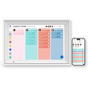 تقويم رقمي مقاس 10.1 بوصة - إطار صورة رقمي مع شاشة لمس IPS بدقة 1280 * 800 عالية الدقة، وإطار صور رقمي ذكي مدمج بذاكرة سعة 32 جيجابايت، وإعداد سهل التدوير التلقائي لمشاركة الصور عبر تطبيق AiMOR in Kuwait