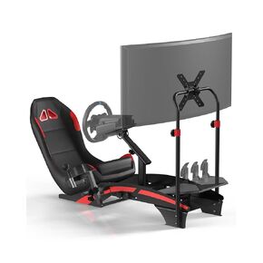 RACGTING F1-Style Racing Simulator Cockpit with Integrated TV Mount, Adjustable Formula Driving Position for Advanced Sim Racers, Compatible with Logitech, Thrustmaster & Fanatec in Kuwait