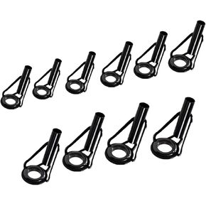 Fishing Rod Tip Repair Kit, 10 Pcs Stainless Steel Guide with Ceramic Ring Replacement for Freshwater Saltwater Fishing Rods, Black in Saudi Arabia