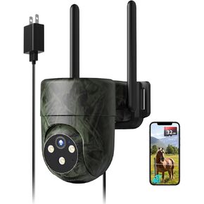 LIWAN 4G LTE Cellular Security Camera Wired Outdoor Indoor, No WiFi Security Camera, Plug-in for 24/7 Recording, 2K Color Night Vision, Built-in SIM Card, 32G Memory Card, Farm, Green in Saudi Arabia